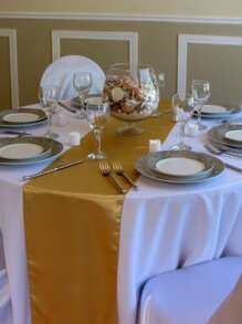 1pc Solid Color Table Runner - Vàng - Xem 3