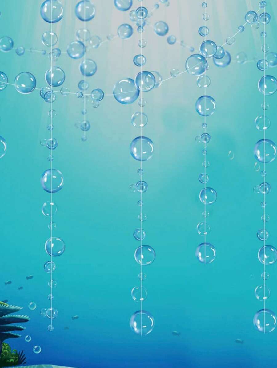 2/4 件 2 米透明美人鱼主题气泡膜花环 - 藍色 - 查看 1