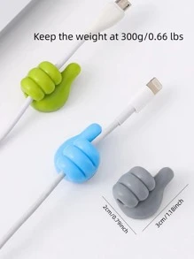 10 cái Móc ngón tay cái sáng tạo ngẫu nhiên, Bộ sắp xếp cáp, Bộ giữ bộ chuyển đổi Giá đỡ cáp, Phụ kiện dây buộc Kẹp dây sắp xếp, Bộ lưu trữ dây cố định cáp Vòng lặp cáp dữ liệu USB - Nhiều màu - Xem 3