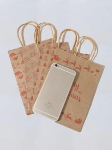 4入組聖誕圖案紙禮品袋 - 彩色 - 查看 6