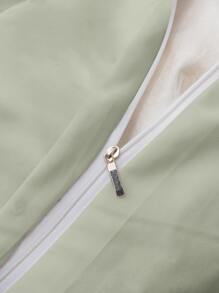 Bộ khăn trải giường màu rắn không có chất độn - màu xanh lá - Xem 7