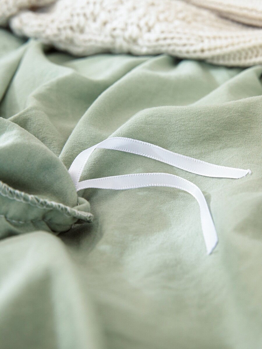 Pom Pom Decor Solid Bedding Set Without Filler SHEIN UK