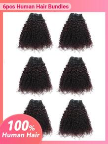 6 cái Gói dệt tóc xoăn của con người Màu ombre - Nhiều màu - Xem 1