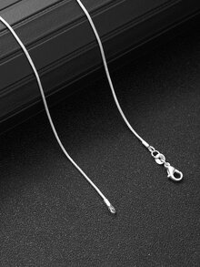 Men Minimalist Necklace - Silver - View 4