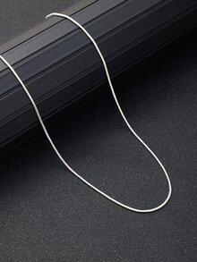 Men Minimalist Necklace - Silver - View 3