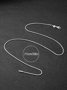 Men Minimalist Necklace - Silver - View 5
