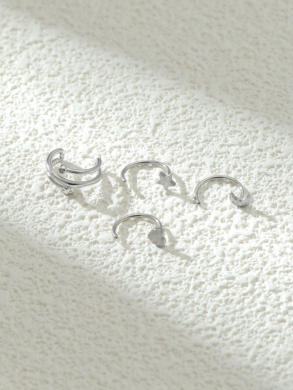 4pcs Cubic Zirconia Decor Earrings