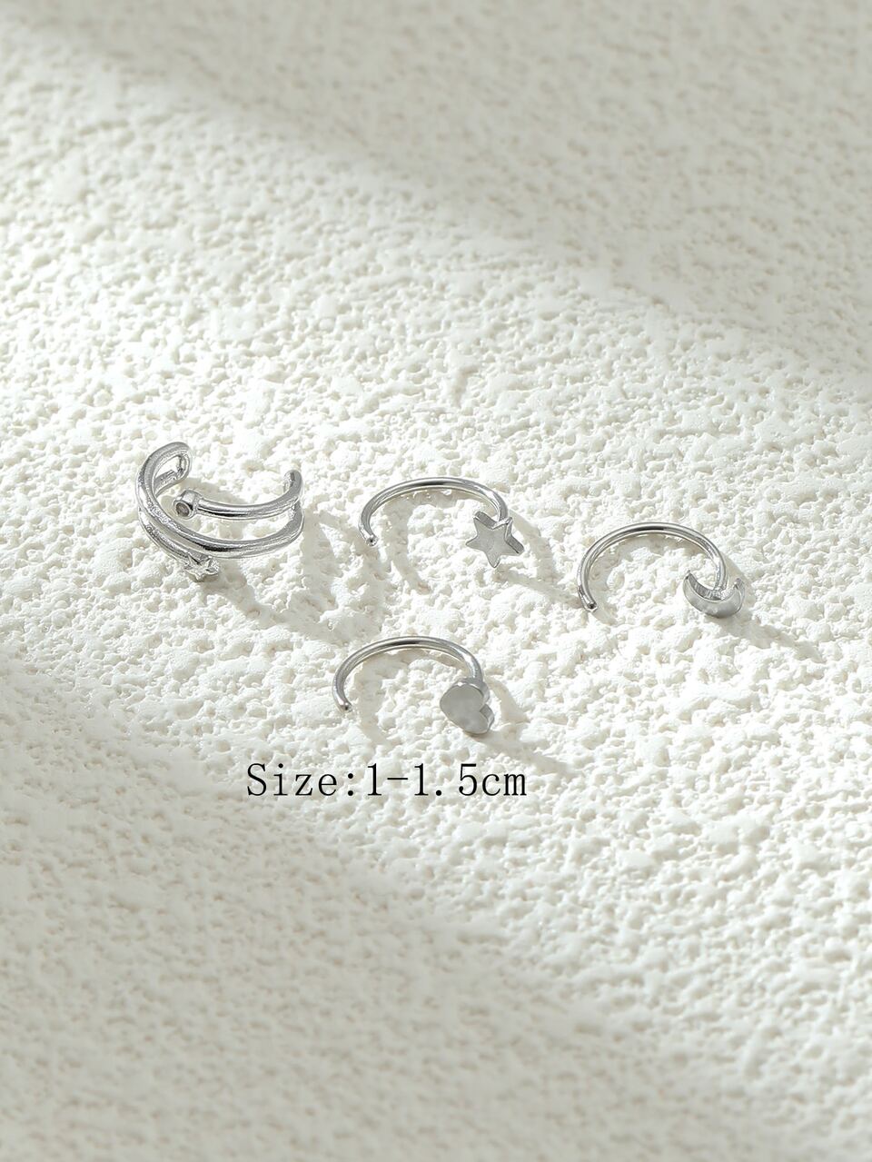 4pcs Cubic Zirconia Decor Earrings
