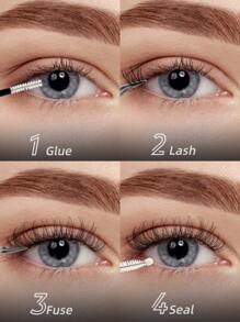 1pair 10mm Natural Reusable Individual Eyelashes - Black - View 4