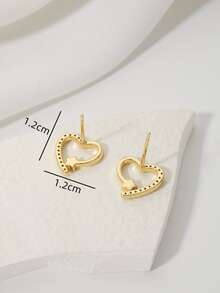 Dangle Earrings 1 Pair Fashion Heart Stud Earrings For Women Jewelry Gifts - Multicolor - View 3