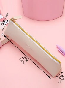 Túi bút chì dập nổi 1 cái - Màu be - Xem 3