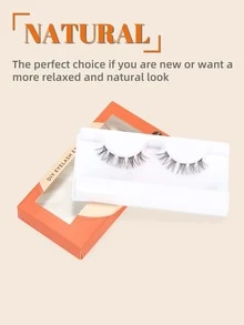 1pair 10mm Natural Reusable Individual Eyelashes - Black - View 3