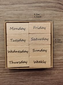 1件套字母圖案木制郵票 - 彩色 - 查看 5