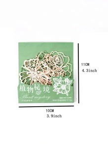 10pcs Plant Pattern Decorative Craft Paper Back To School - Multicolor - View 5