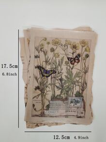 25入組花卉圖案材料紙 - 彩色 - 查看 6