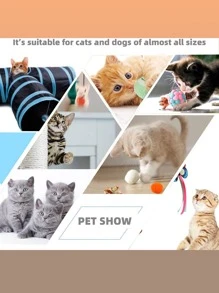 Bộ 27 đồ chơi cho mèo bao gồm đường hầm ba chiều, cây đũa trêu ghẹo và đồ chơi đuổi cá - màu đen - Xem 6