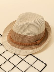 1 Mũ Rơm Boho Nam Hai Tông Màu, Dành Cho Du Lịch - Nhiều màu - Xem 1