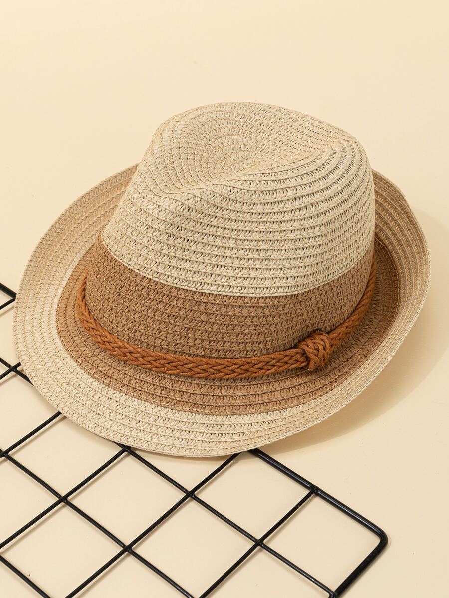 1 Mũ Rơm Boho Nam Hai Tông Màu, Dành Cho Du Lịch - Nhiều màu - Xem 1