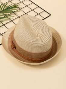 1 Mũ Rơm Boho Nam Hai Tông Màu, Dành Cho Du Lịch - Nhiều màu - Xem 2