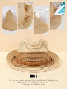 1 Mũ Rơm Boho Nam Hai Tông Màu, Dành Cho Du Lịch - Nhiều màu - Xem 5