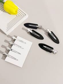 8pcs Minimalist Versatile Casual Sports Hair Clips - Black - View 2