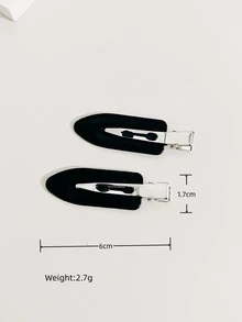 8pcs Minimalist Versatile Casual Sports Hair Clips - Black - View 4