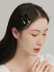 8pcs Minimalist Versatile Casual Sports Hair Clips - Black - View 5