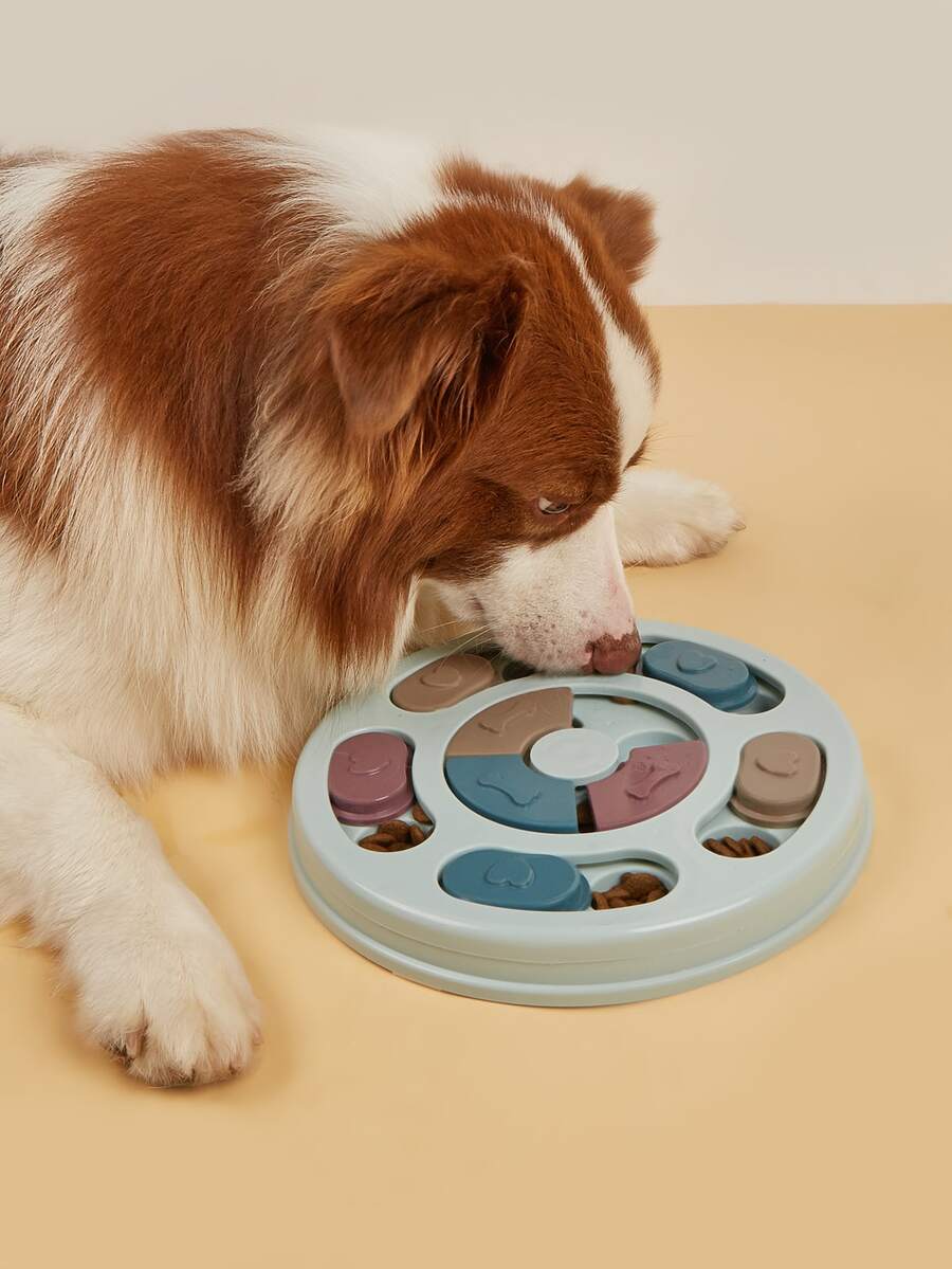 1pc Heart & Bone Decor Pet Leaking Food Toy For Dog For Training - Dusty Blue - View 1