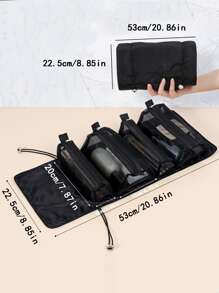 Letter Graphic Toiletry Bag Black Foldable - Black - View 2