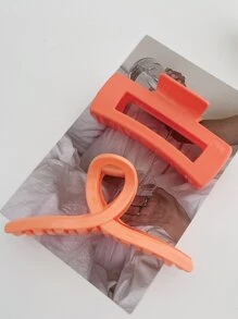 2 cái Vuốt tóc thiết kế hình chữ nhật đơn giản cho nữ, dành cho cuộc sống hàng ngày - trái cam - Xem 2