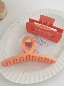 2 cái Vuốt tóc thiết kế hình chữ nhật đơn giản cho nữ, dành cho cuộc sống hàng ngày - trái cam - Xem 3