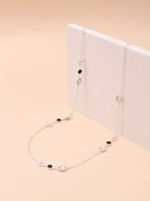 水鑽裝飾項鍊 - 銀色 - 查看 8