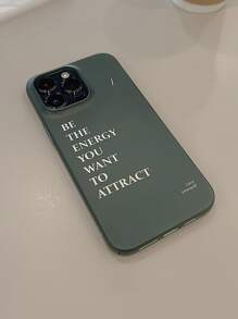 Funda de teléfono con gráfico de letra de manzana verde compatible con iPhone15/15Plus/15Pro/15Promax, resistente al agua, a los golpes y a los arañazos - Multicolor - Ver 1