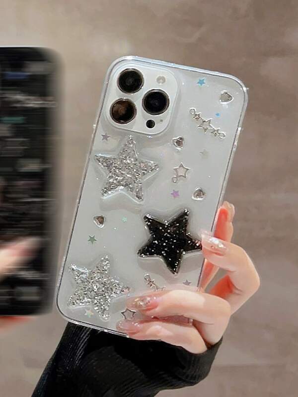 Star Decor Phone Case Compatible With iPhone15/15Plus/15Pro/15Promax