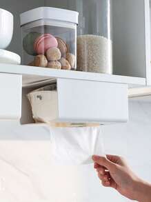 1入組ABS紙巾盒現代掛壁式紙巾盒套支架 - 白色 - 查看 6