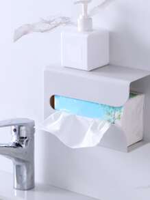 1入組ABS紙巾盒現代掛壁式紙巾盒套支架 - 白色 - 查看 5