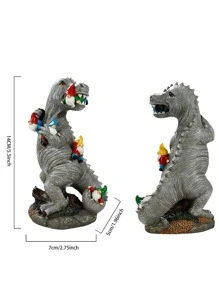 1入組合成樹脂花園裝飾品創意恐龍和小矮人設計雕像適用於花園