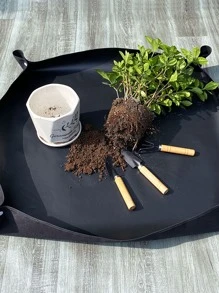 1 tấm lót thay thế đất PE, tấm lót rắn tối giản cho sân vườn - màu đen - Xem 6