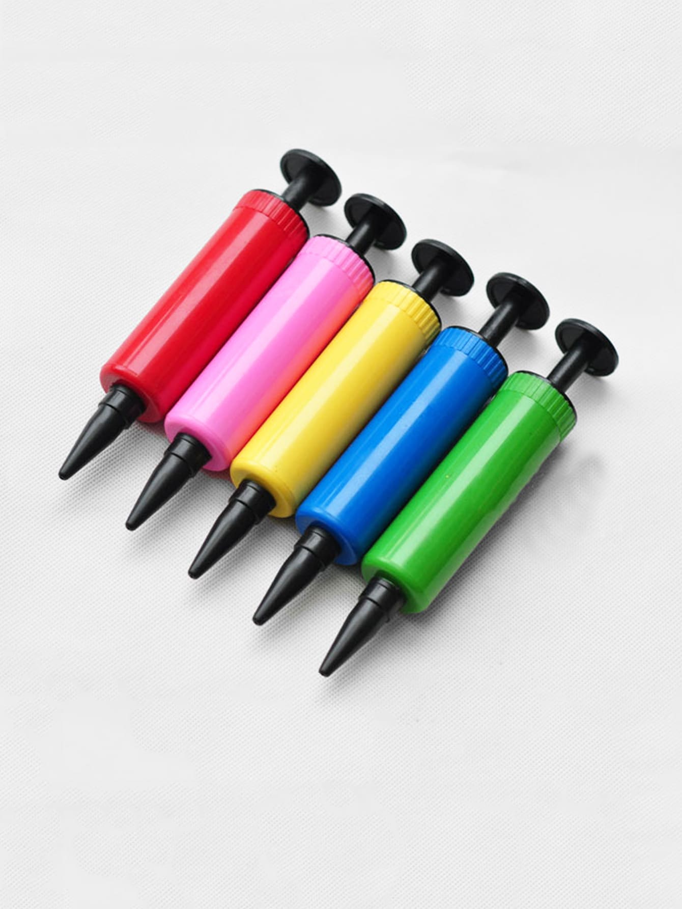 1 pieza de inflador de globos de plástico de Color aleatorio, bomba de globo Manual minimalista para fiesta - Multicolor - Ver 1