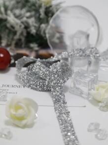 1pc Glass DIY Sticker, Rhinestone Decor Sticker For Decoration - Silver - View 3