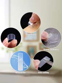 60 cái/bộ Băng PVC, Miếng dán chắc chắn có thể tái sử dụng hiện đại cho gia đình - Trong sáng - Xem 4