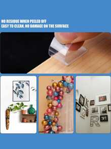 60 cái/bộ Băng PVC, Miếng dán chắc chắn có thể tái sử dụng hiện đại cho gia đình - Trong sáng - Xem 5