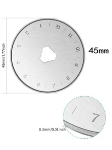 10st 45mm Roterend Snijder Messen Met Opberghoes , Roestvrij Staal Roterend Vervanging Blad Snijden Messen Voor Quilten Lappenwerk Ambachten Naaigereedschap
