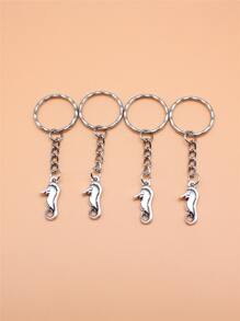 4入組女性海馬吊墜時尚適用於裝飾用品 - 復古銀色 - 查看 1