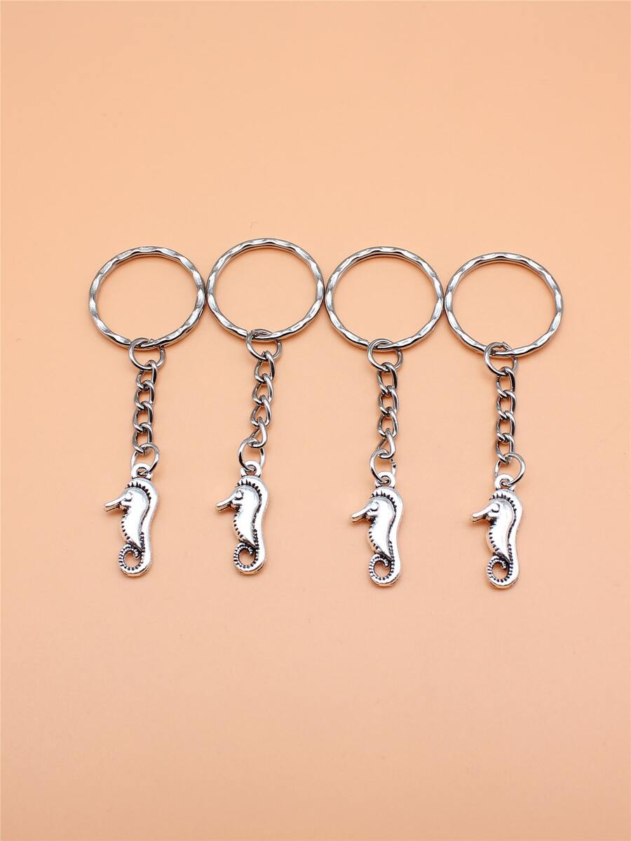 4入組女性海馬吊墜時尚適用於裝飾用品 - 復古銀色 - 查看 1