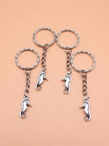 4入組女性海馬吊墜時尚適用於裝飾用品 - 復古銀色 - 查看 3