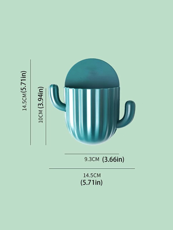 1pc Plastic Bathroom Storage Rack, Creative Cactus Design Punchfree