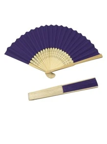 1pc Paper Manual Fan, Modernist Purple Hollow Out Folding Fan For Home - Purple - View 1