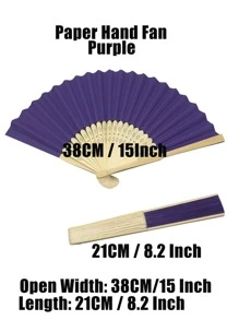 1pc Paper Manual Fan, Modernist Purple Hollow Out Folding Fan For Home - Purple - View 3