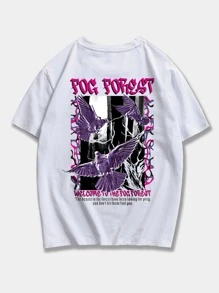 ROMWE MEN Street Life Guys Pigeon Print Tee - White - View 1